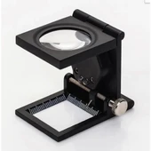 28x28 Mm Katlanır Sayaçlı Metal Lüp, 2 Led Işıklı Büyüteç Tekstil Th9005a thumbnail 1