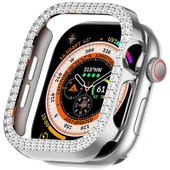 Apple Watch 10. Nesil 46mm Uyumlu Parlak Taşlı 360 Tam Koruma Kapak Kılıf - 10