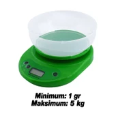 Hassas Terazi Hazneli Dijital LCD Ekran Pilli Otomatik Kapanma 1 gr 5 kg Tartım Mutfak Tartısı Ölçüm - 3