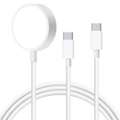 Type-C Apple Watch 7 8 9 Ultra iPhone 15 Pro Max ile Uyumlu 15W Destekli Şarj Kablosu - 1