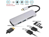 Type-C 5in1 4K Hdmi 2xUsb 3.0 Sd Tf Kart Girişli Çevirici Otg Hub - 2