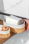 Posima 2082 Oval 3lü Pinterest Sepet Bambu Sepet Seti Dekoratif Banyo Mutfak Düzenleyici Organizeri Hasır - 1
