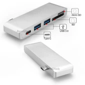 Type-C Usb C 3.1 Şarj Girişli 2 Port Usb 3.0 Hub Kart Okuyucu Sd Micro SD Combo - 2