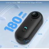 Ozmik H.264 4K Mini Aksiyon Kamerası HD Spor Kamerası, Dijital Görüntü Sabitleme, Otomatik Pozlama Siyah - 3