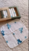 Bilge Trend MÜSLİN MAVİ ARABALI 7 ADET BEBEK AĞIZ MENDİLİ - 3