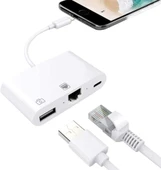 iPhone iPad Lightning ile Uyumlu Gigabit Ethernet Kamera Şarj Adaptörü NK107 - 3