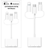 Type-C iPhone Micro Usb Çok Fonksiyonlu Usb Otg Kart Okuyucu - 5