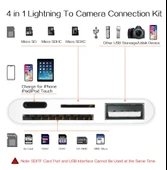 iPhone X 11 12 13 Pro Plus ile Uyumlu Kart Okuyucu Kamera Bağlantı Kiti Şarj - 2