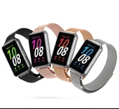 Samsung Galaxy Fit 3 R390 Uyumlu Metal Hasır Manyetik Kordon Kayış - 1