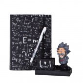 Einstein Kartvizitlik Büyük Defter Beyaz Kalem Üçlü Set - 1