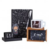 Einstein Kartvizitlik Büyük Defter Beyaz Kalem Kutulu Kupa - 1