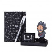 Einstein Kartvizitlik Küçük Defter Beyaz Kalem Üçlü Set - 1