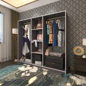 Kenzlife giysi dolabı temel 180*200*40 gri gardırop thumbnail 1