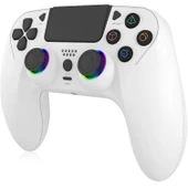 Ozmik PS4 için kablosuz kol PS4/Pro/Slim/PC ile uyumlu çift titreşimli/dokunmatik panel Android-İos  BEYAZ - 1