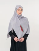 Polyster Gri Rengi Şal Filistin Haritası Karpuz Renkler İle Nakışlı S100036 - 7