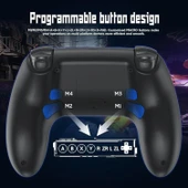 Ozmik PS4 için kablosuz kol PS4/Pro/Slim/PC ile uyumlu çift titreşimli/dokunmatik panel Android-İos Siyah thumbnail 2