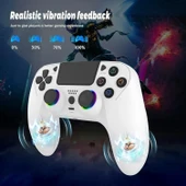 Ozmik PS4 için kablosuz kol PS4/Pro/Slim/PC ile uyumlu çift titreşimli/dokunmatik panel Android-İos  BEYAZ - 4