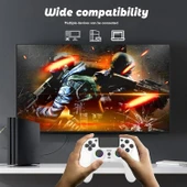 Ozmik PS4 için kablosuz kol PS4/Pro/Slim/PC ile uyumlu çift titreşimli/dokunmatik panel Android-İos  BEYAZ - 6