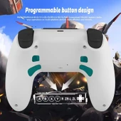 Ozmik PS4 için kablosuz kol PS4/Pro/Slim/PC ile uyumlu çift titreşimli/dokunmatik panel Android-İos  BEYAZ - 5