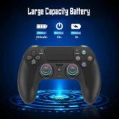 Ozmik PS4 için kablosuz kol PS4/Pro/Slim/PC ile uyumlu çift titreşimli/dokunmatik panel Android-İos Siyah thumbnail 4