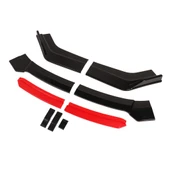 6 Parça Universal Araç Oto Ön Tampon Lip Tampon Eki Piano Black Kırmızı - 2