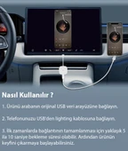iPhone iPad ile Uyumlu Kablosuz CarPlay Görüntü Screen Mirror Aktarım Adaptörü - 5