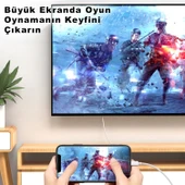 Type-C iPhone 15 Pro Max ile Uyumlu Pd Şarj Girişli Hdmi Görüntü Aktarım Kablosu - 9