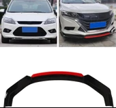 6 Parça Universal Araç Oto Ön Tampon Lip Tampon Eki Piano Black Kırmızı - 7