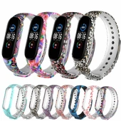 Xiaomi Mi Band 5 Mi Band 6 Mi Band 7 Uyumlu Desenli Silikon Kordon thumbnail 1