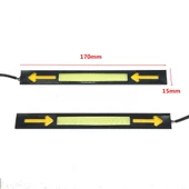 Gündüz Ledi Farı COB DRL Su Geçirmez Beyaz Sarı Sinyali İnce - 1