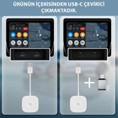 iPhone iPad ile Uyumlu Kablosuz CarPlay Görüntü Screen Mirror Aktarım Adaptörü - 8