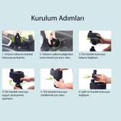 Araç Oto Tır Kamyon Telefon 360° Çift Bardak Tutucu Portatif Tepsi Masa - 6