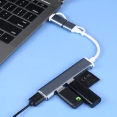 Type-C Usb 3.0 Sd Tf Kart Okuyucu 3x Usb 3.0 Hub Çevirici A807 - 5