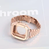 Apple Watch 7 8 9 45 mm Uyumlu Paslanmaz Çelik Zırh Armor Kasa Kordon - 5