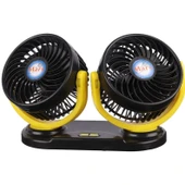 Araç Araba Ev Ofis Masaüstü 2 li Vantilatör Fan Pervane Usb Girişli X916 - 2