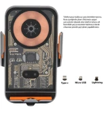 Magsafe Kablosuz iPhone Xiaomi Samsung ile Uyumlu Sensörlü Araç Tutucu Şarj Cihazı C11 - 2