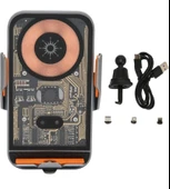 Magsafe Kablosuz iPhone Xiaomi Samsung ile Uyumlu Sensörlü Araç Tutucu Şarj Cihazı C11 - 7
