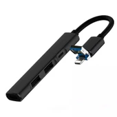 iPhone Lightning ile Uyumlu 2 Usb 2.0 Type-C Kulaklık ve Şarj Giriş Adaptör - 1