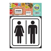 Crea Uyarı Etiketi Bayan - Erkek WC Figürü - 1
