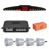 Renkli Dijital Ekranlı Araç Park Sensörü Sesli 22mm Gümüş PS03 - 1