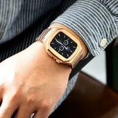 Apple Watch 4 5 6 44mm Uyumlu Paslanmaz Çelik Zırh Armor Kasa Kordon - 9