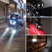 Motosiklet Sis Farı Cree U5 Led Mercekli Çakarlı HJG 1 Adet thumbnail 2