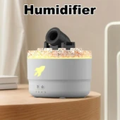 Ozmik Volkanik Kule Nemlendirici Sessiz Nem Alma Cihazı Aromaterapi Renkli LED Işık  280 ml BEYAZ - 4