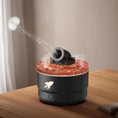 Ozmik Volkanik Kule Nemlendirici Sessiz Nem Alma Cihazı Aromaterapi Renkli LED Işık  280 ml SİYAH - 1