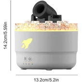 Ozmik Volkanik Kule Nemlendirici Sessiz Nem Alma Cihazı Aromaterapi Renkli LED Işık 280 ml BEYAZ - 5