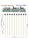 8 Fonksiyonlu Peri Perde Led Uzaktan Kumandalı Günışığı Perde Peri Led (3 Mt X 3 Mt) - 3