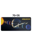 Büyük Boy Güneş Sistemi  Baskılı Memory Foam Kaymaz Taban Mouse Pad - 1