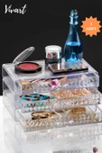 Vivart 3 Kat Çekmeceli Diomand Model Lüx Makyaj Organizer Dolap Düzenleyicisi - 1