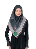 Filistin Eşarp Kefiye Siyah Rengi Çizgisiz Kadın Eşarp S100039 - 1