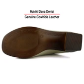 Erkan Saçmacı Valery Bej Hakiki Dana Derisi Önü Açık Kalın Topuklu Terlik - 6